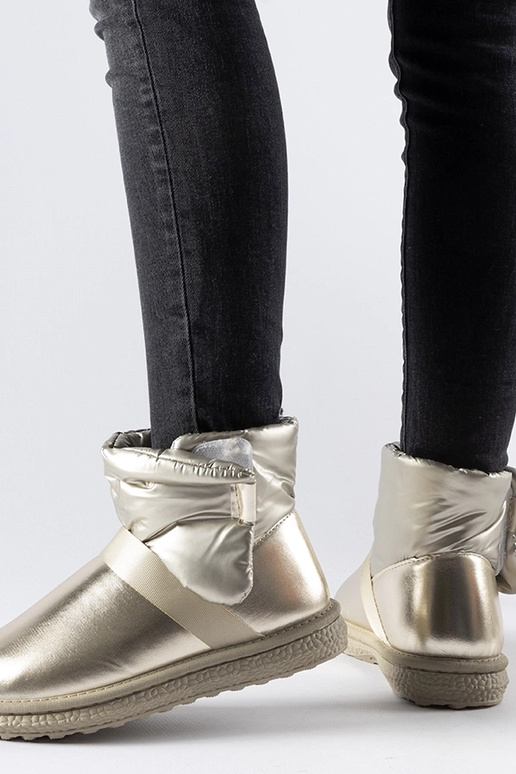 Delaune guldglimtende korte snestøvler