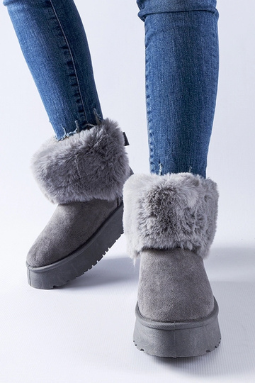 Grå snestøvler dekoreret... 2