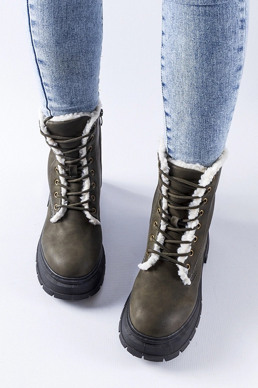 Groene gevoerde bergschoenen Tadasuni Groene gevoerde bergschoenen Tadasuni