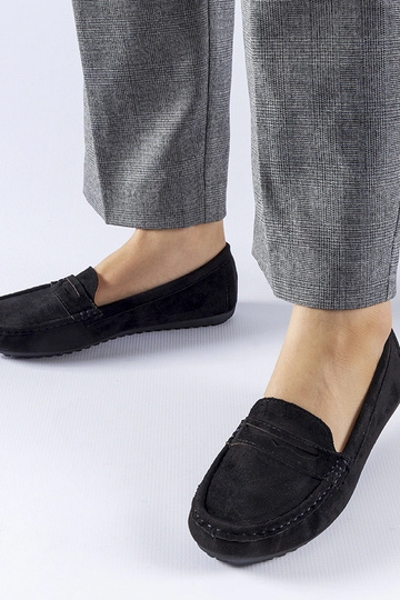 Cellarengo zwarte mocassins van kunstsuede