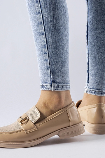 Beige loafers med spænde Gennaro 2