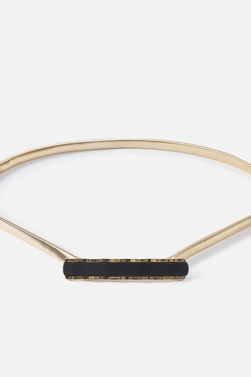 Guld elastisk bælte med sort Morig spænde