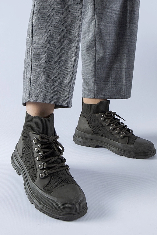 Grønne high-top stof sneakers Casalma Grønne high-top stof sneakers Casalma