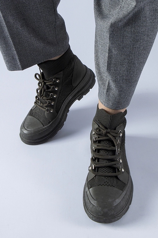 Grønne high-top stof sneakers Casalma Grønne high-top stof sneakers Casalma