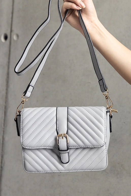 Grå quiltet Virgilio messenger taske