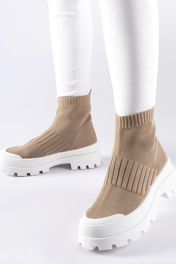 Varden brune sneakers med elastisk overdel 2
