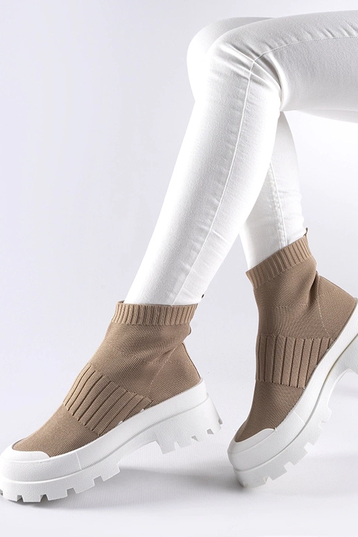 Varden brune sneakers med elastisk...