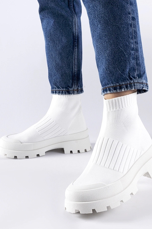 Varden hvide elastiske overdel sneakers