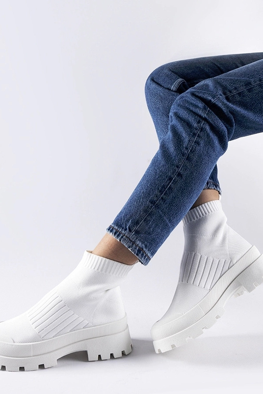 Varden hvide elastiske overdel sneakers