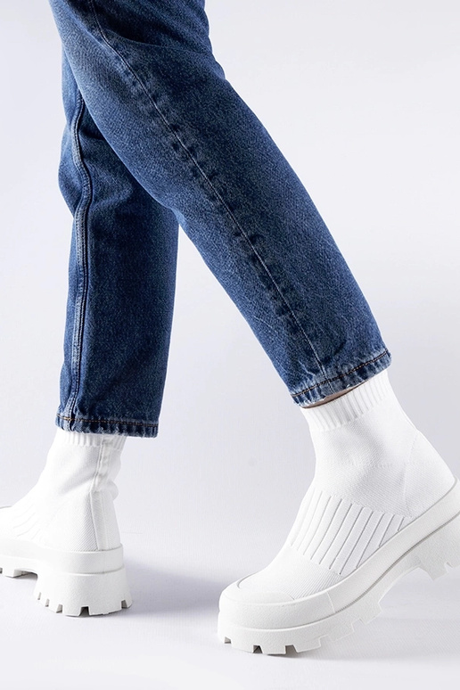 Varden hvide elastiske overdel sneakers