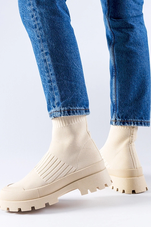 Beige Varden stretch overdel sneakers