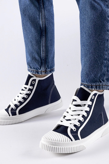 Marineblå høj top sneakers Pozzuolo