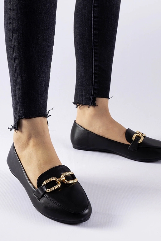 Zwarte instappers met gesp Sovera Zwarte instappers met gesp Sovera