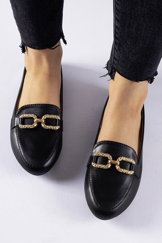 Zwarte instappers met gesp Sovera Zwarte instappers met gesp Sovera