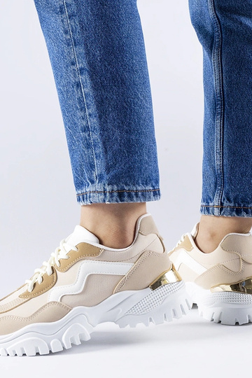 Beige sneakers met een... 2