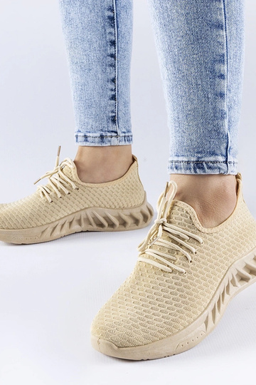 Beige stof sneakers Derek