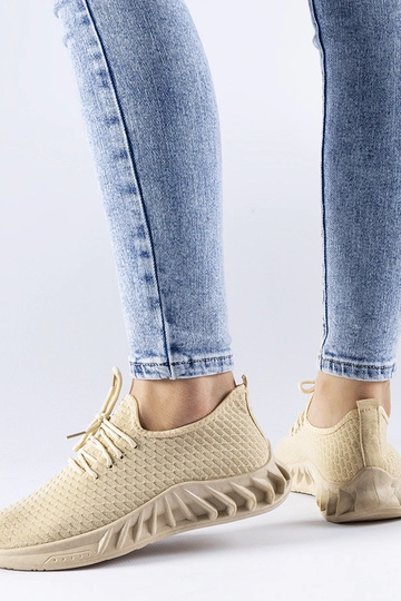 Beige stof sneakers Derek 2