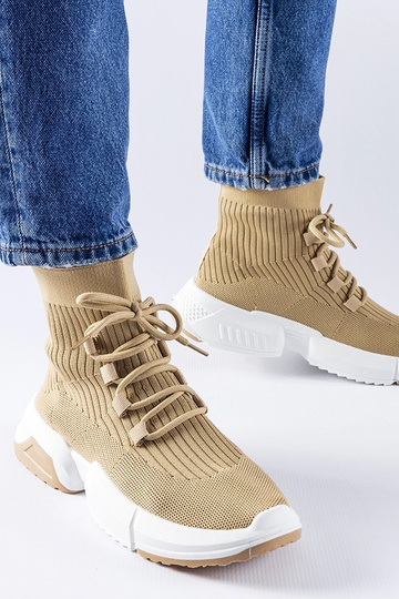 Mørkebeige high top sneakers Sanschagrin