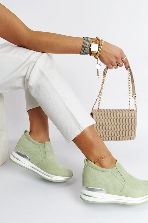 Groene sneakers op hak Alquippa