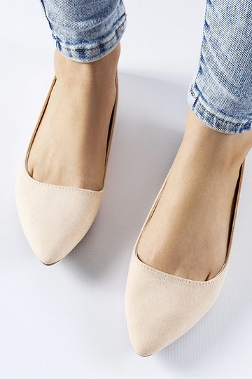 Beige ballerinaer med spids... 2