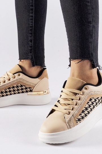 Beige Glitter Sneakers... 2