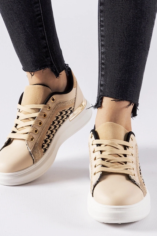 Beige Glitter Sneakers Briercliff