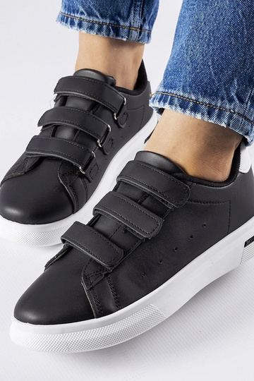 Sorte velcro sneakers Paré - hvid sål 2