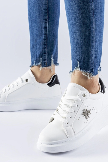 Witte sneakers met zirconia-applicatie Fairfax 2