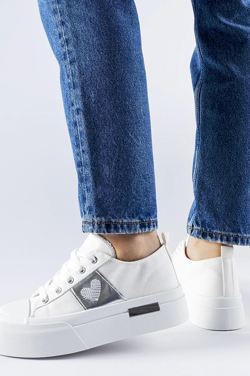 Hvide og sølv Lawton platform sneakers