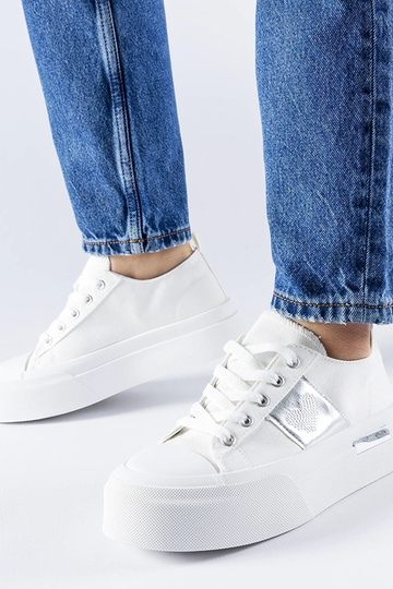 Hvide og sølv Lawton platform sneakers 2