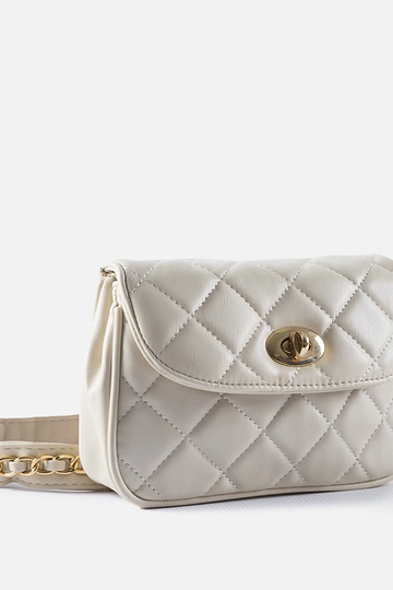 Beige Quiltet Mattoon-taske
