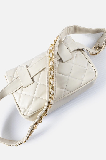 Beige Quiltet Mattoon-taske 2