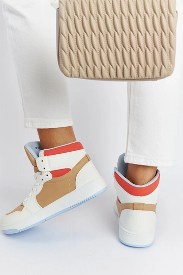 Eagan hvide og beige high top sneakers 2