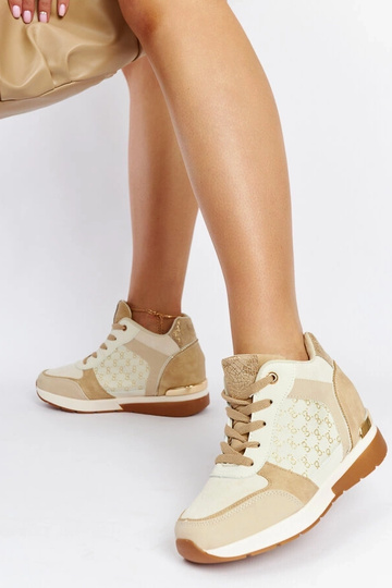 Beige Chestnut Wedge Sneakers 2