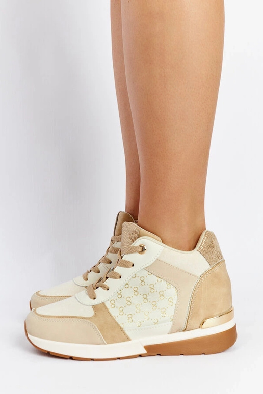 Beige Chestnut Wedge Sneakers