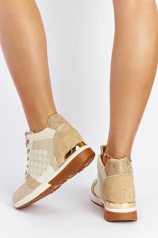 Beige Chestnut Wedge Sneakers