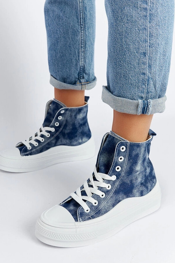 Vicente marineblå platform sneakers 2