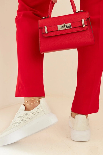 Sølv sneakers til kvinder på platformen, snøret, gennembrudt Lori 2