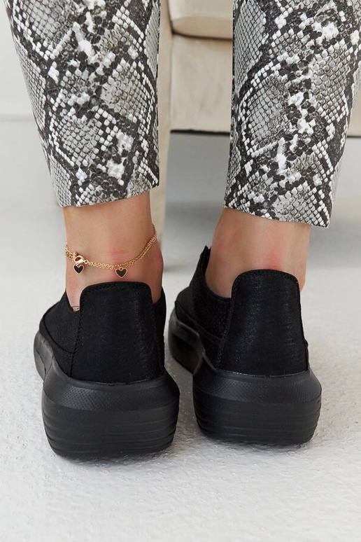 Sorte damesneakers på platformen,...