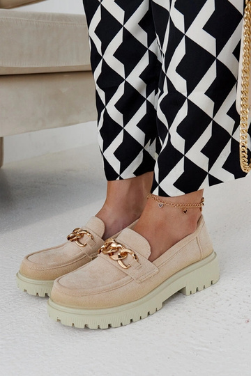 Elenor beige loafers i ruskind 2
