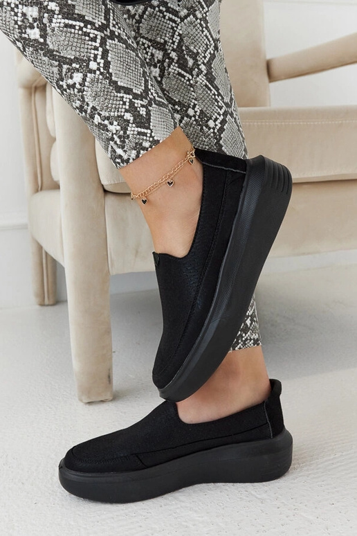 Sorte gennembrudte damesko, slip-on,... Sorte gennembrudte damesko, slip-on,...