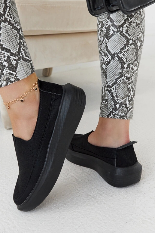 Sorte gennembrudte damesko, slip-on,... Sorte gennembrudte damesko, slip-on,...