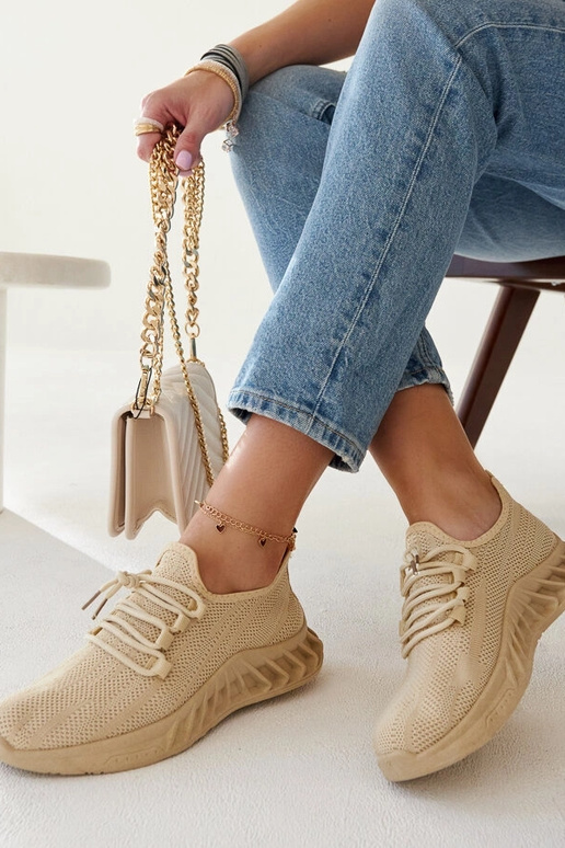 Beige stof sneakers Weekley