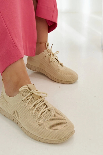 Beige stof sneakers Erminio