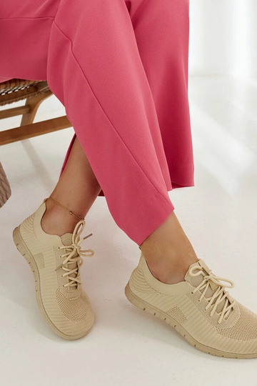 Beige stof sneakers Erminio 2