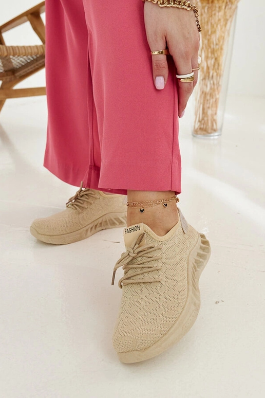 Beige stof sneakers Mira