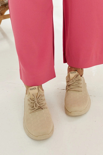 Beige stof sneakers Mira 2