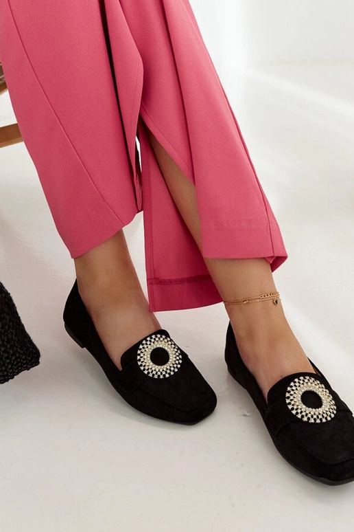 Sorte mokkasiner dekoreret med Celena... Sorte mokkasiner dekoreret med Celena...