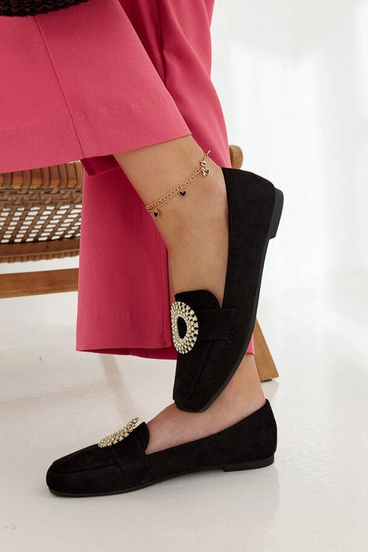 Sorte mokkasiner dekoreret med Celena... Sorte mokkasiner dekoreret med Celena...