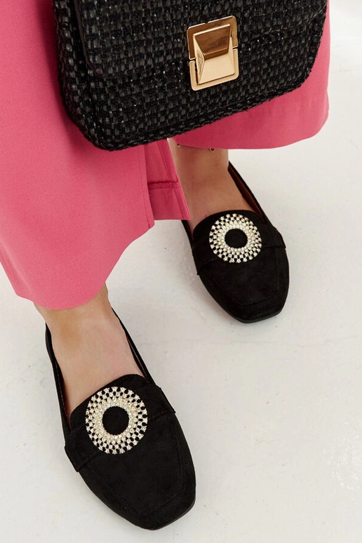 Sorte mokkasiner dekoreret med Celena... Sorte mokkasiner dekoreret med Celena...